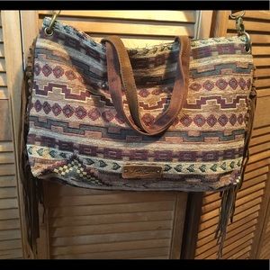 Lucky Brand Tribal Tapestry Print Hobo Bag
